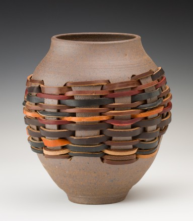 Vase with Leather Weaving
